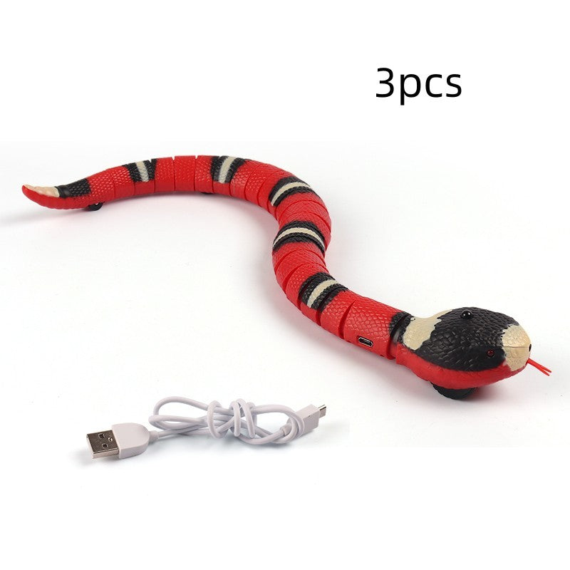 Smart Sensing Interactive Cat Toys Automatic Eletronic Snake Cat Teasering Play USB Rechargeable Kitten Toys For Cats Dogs Pet - Nyaabs