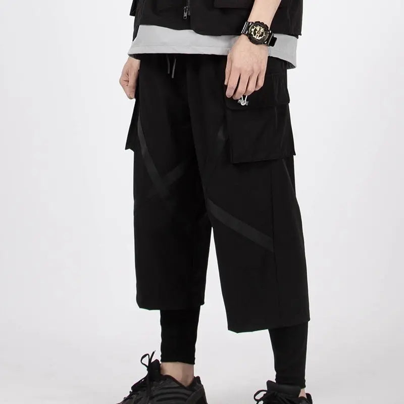 Sagging Straight Leg Wide Leg Pants Cropped Pants - Nyaabs