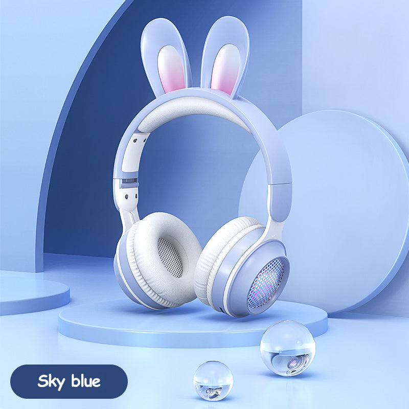 Rabbit Ear Headphones Wireless Luminous Extendable Wheat Headphones - Nyaabs