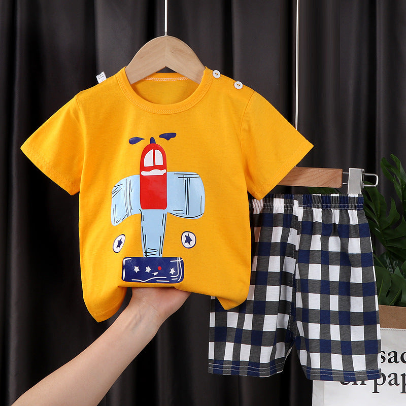 Two-piece Cotton T-shirt With Short Sleeves For Boys And Girls - Nyaabs