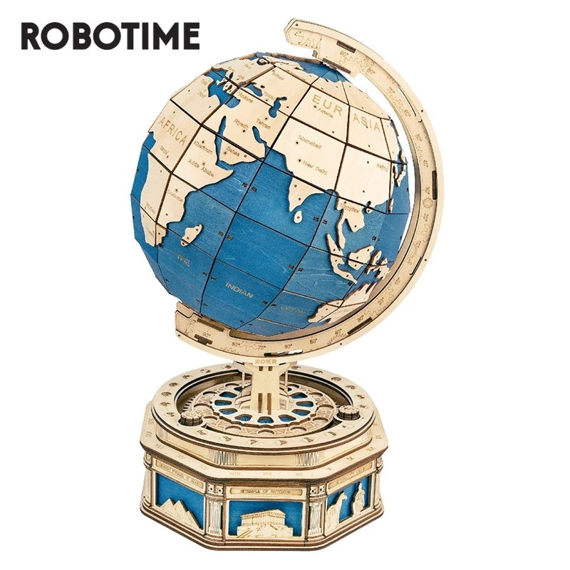 Robotime Globe Earth 567pcs 3D Wooden Puzzle Games Ocean Map Ball Assemble Model Toys Xms Gift for Children Boys Dropshipping - Nyaabs