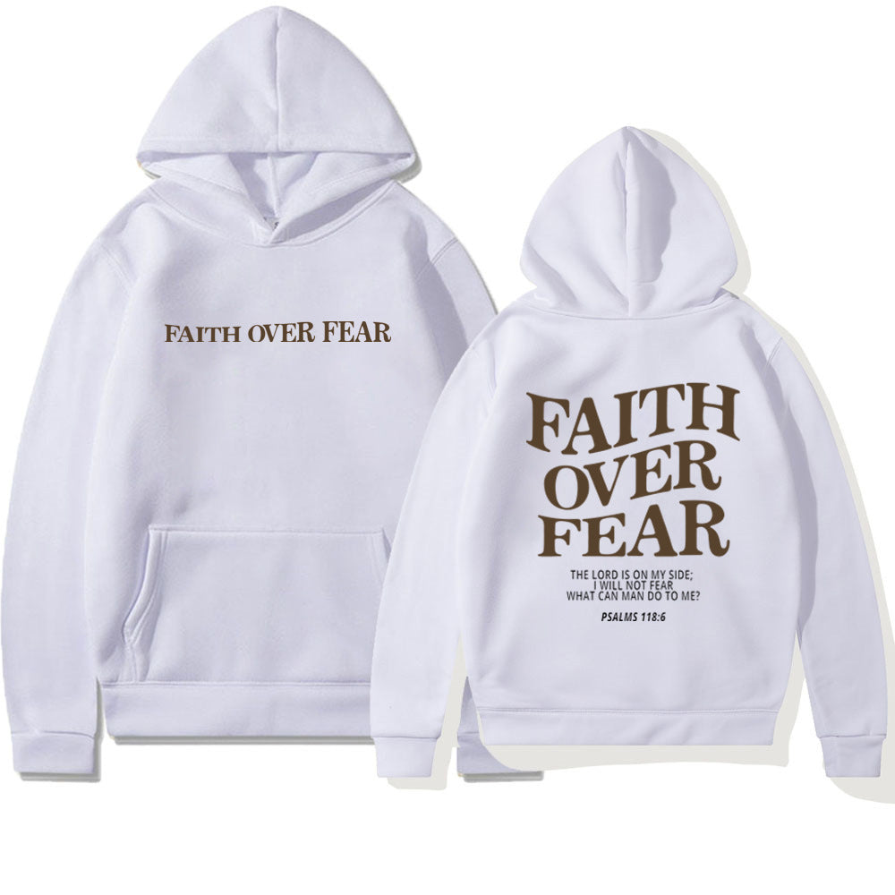 Faith Over Fear Christian Hoodie Christian Sweatshirt Jesus Hoodie Trendy Hoodie Bible Verse Shirt Unisex Aesthetic Clothes - Nyaabs