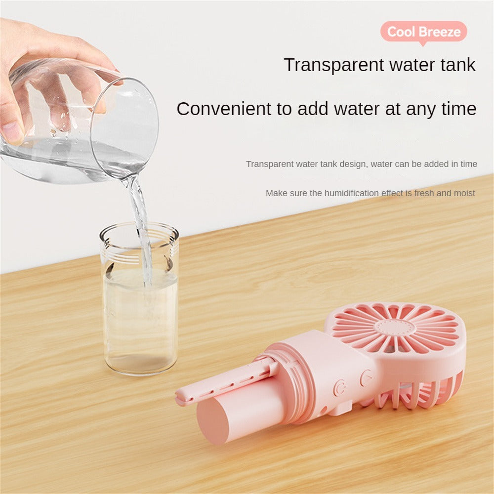 Strong Power Spray Humidification Small Mist Fan Humidification Usb Charging Portable Fan Icy And Refreshing Fan Water Supplement - Nyaabs