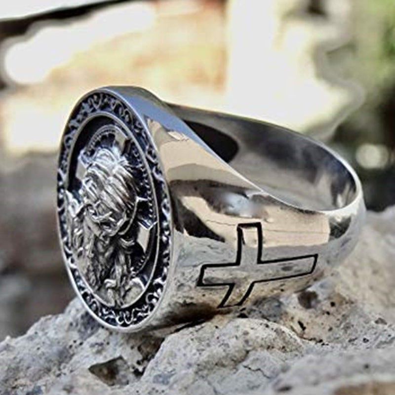 Fashion Jesus Cross Men Punk Ring - Nyaabs