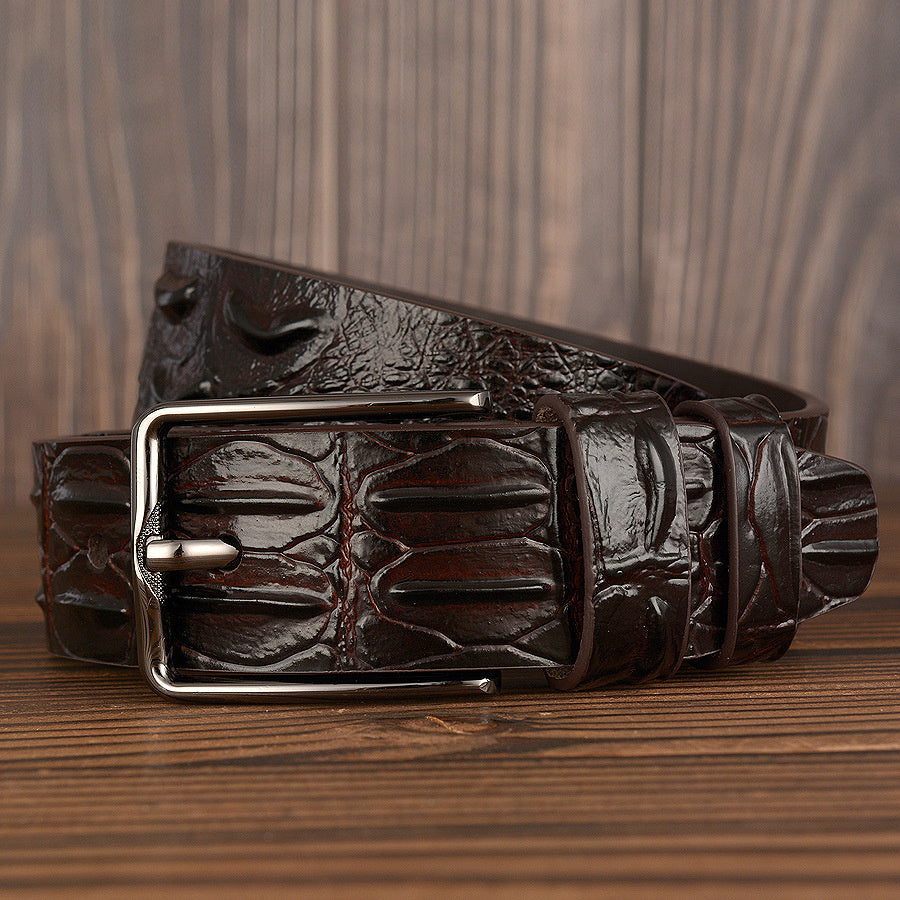 New Fashion Luxury Leather Design Male Dermis Leather Belt - Nyaabs