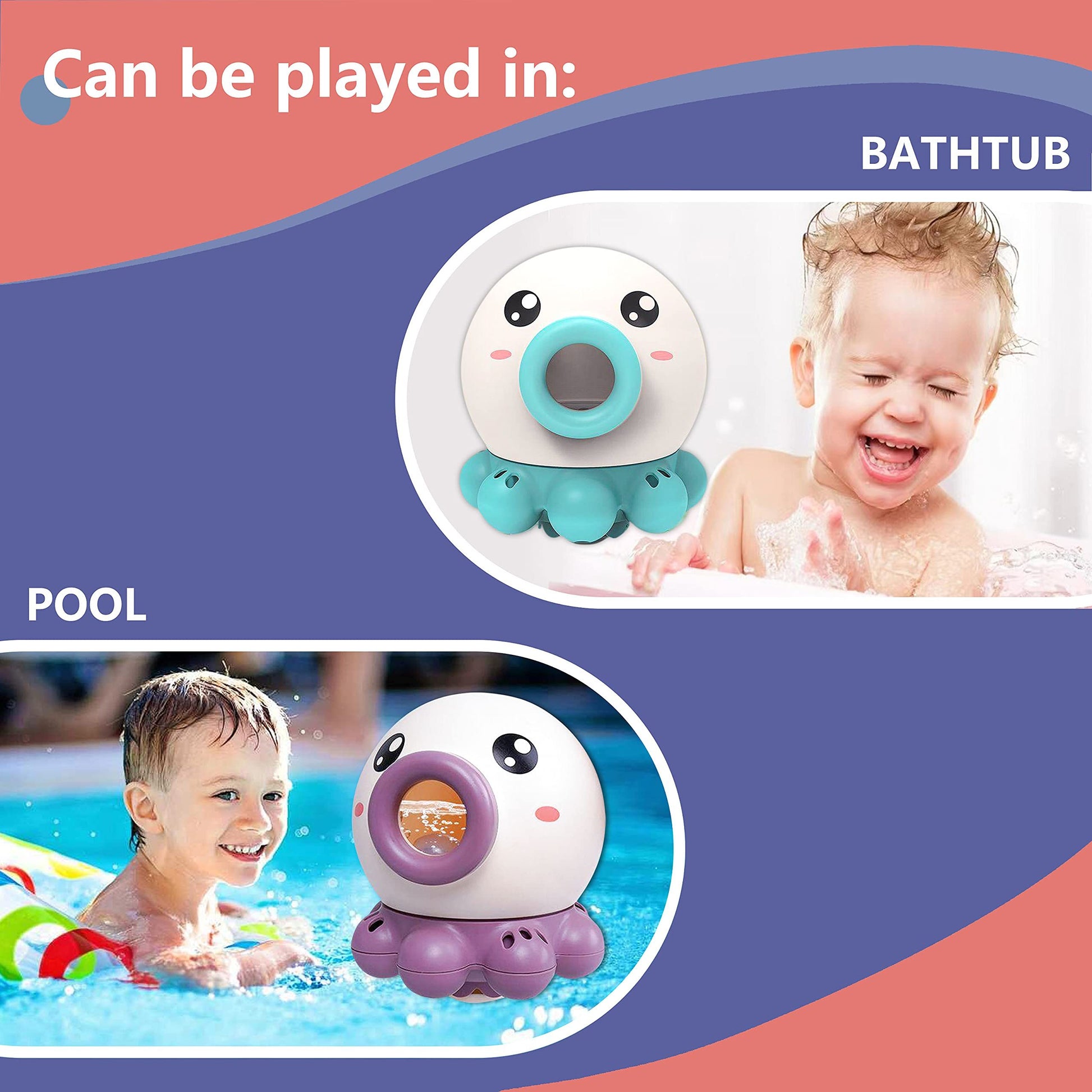 Octopus Fountain Bath Toy Water Jet Rotating Shower Bathroom Toy Summer Water Toys Sprinkler Beach Toys Kids Water Toys - Nyaabs