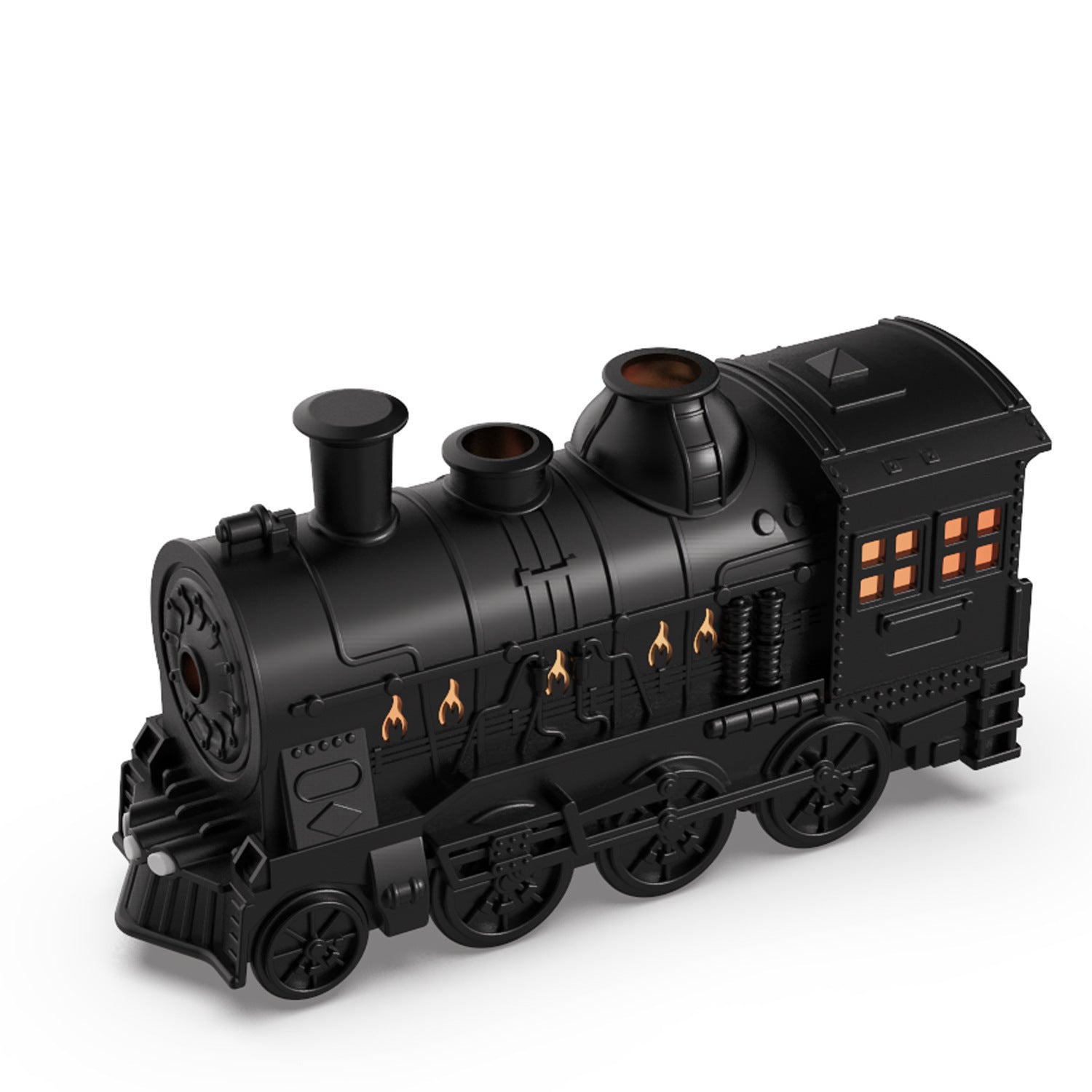 Train Shape Aromatherapy Diffuser Desktop Essential Oils Difusor Smoke Ring Double Spray Ultrasonic Air Humidifier With LED Lamp - Nyaabs