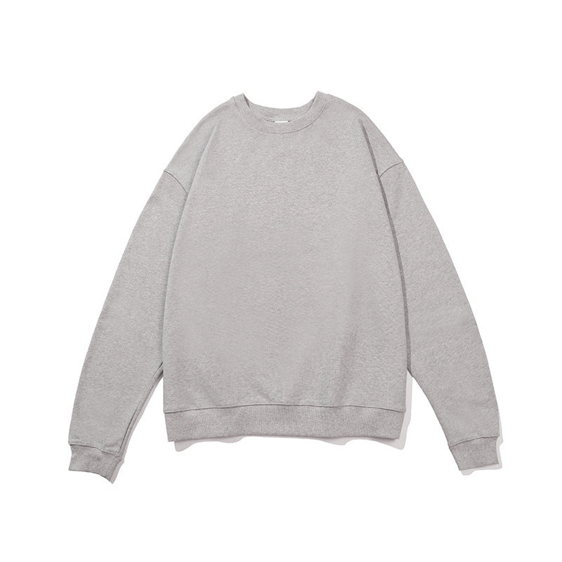 380g Terry Cotton Round Neck Sweater Loose European And American Retro FOG Color Matching - Nyaabs