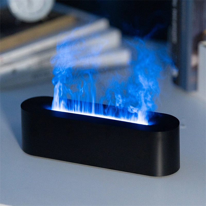 Flame Aroma Diffuser Air Humidifier Ultrasonic Cool Mist Maker Fogger Led Essential Oil Lamp Realistic Fire Difusor - Nyaabs