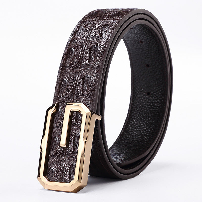 Men'S First Layer Cowhide Formal Belt - Nyaabs