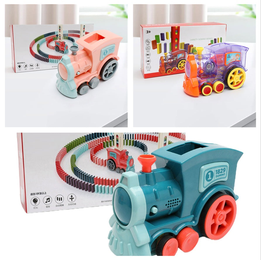 Domino Train Toys Baby Toys Car Puzzle Automatic Release Licensing Electric Building Blocks Train Toy - Nyaabs