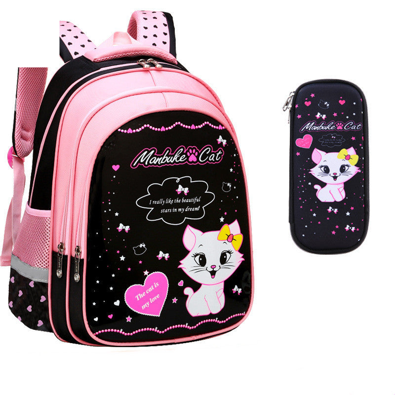 Kids School Cute Cat Print Backpack - Nyaabs