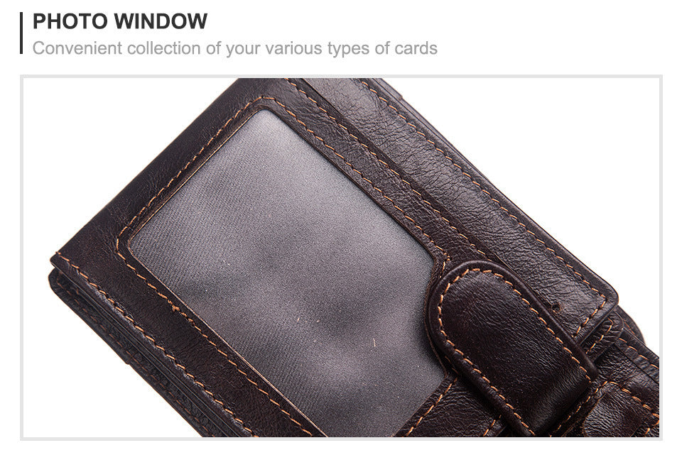 Men's Multi-card Anti-magnetic Real Cowhide Wallet - Nyaabs