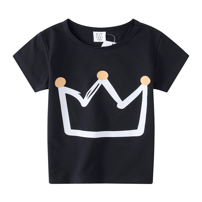 Children's Short Sleeve Boys And Girls T-shirt Cartoon Half Sleeve Top - Nyaabs