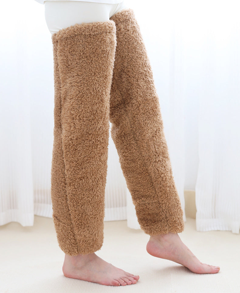 Over Knee High Fuzzy Long Socks Winter Warm Cold Leg Knee Joint Cold-proof Stockings Home Floor Sleeping Socks - Nyaabs