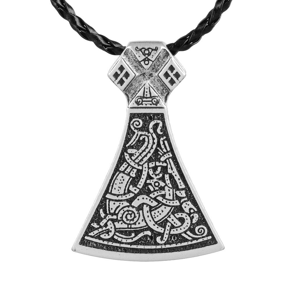 Nordic Viking Symbol Axe Pendant Necklace Men - Nyaabs