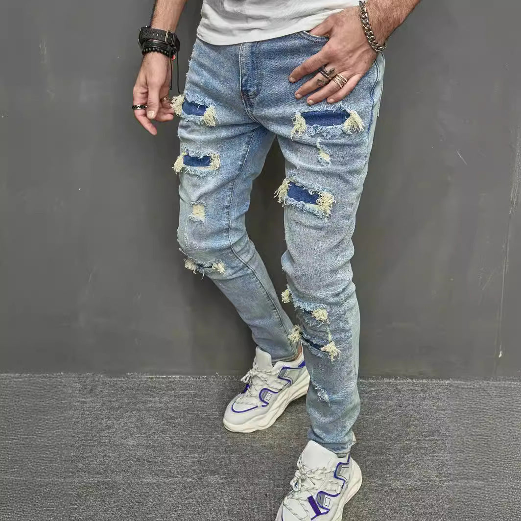 High Quality Men's Worn Skinny Stretch Jeans - Nyaabs