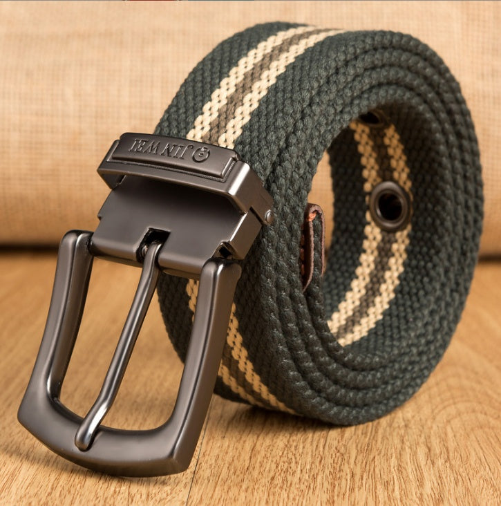 Outdoor Thickened Men's Pin Buckle Canvas Belt - Nyaabs