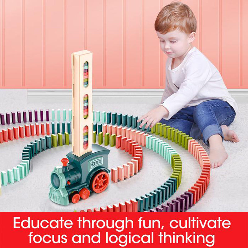 Domino Train Toys Baby Toys Car Puzzle Automatic Release Licensing Electric Building Blocks Train Toy - Nyaabs