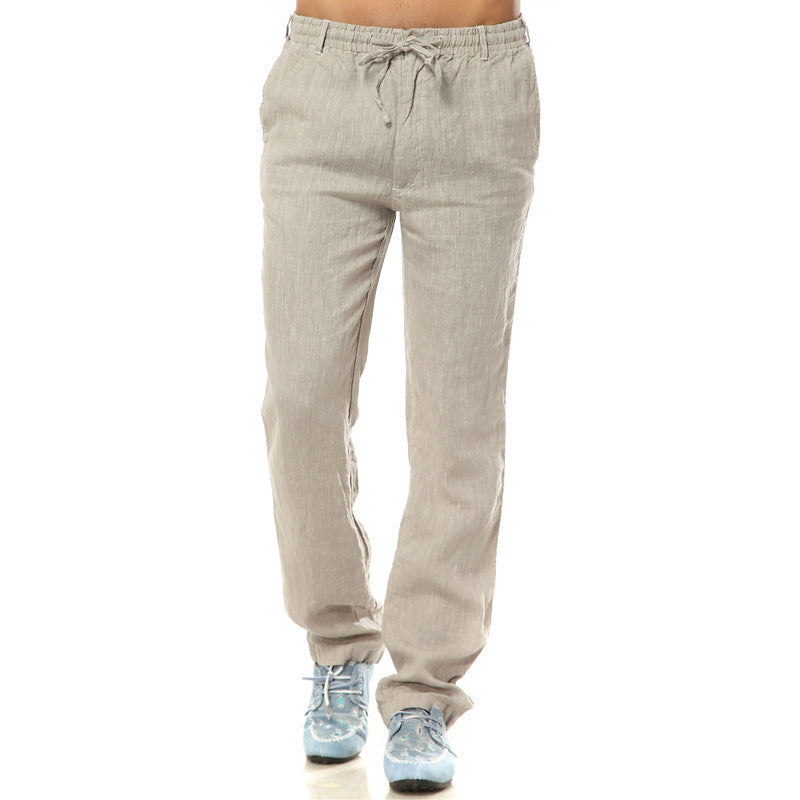 Men's Thin Casual Elastic Waist Linen Pant nyaabs.com