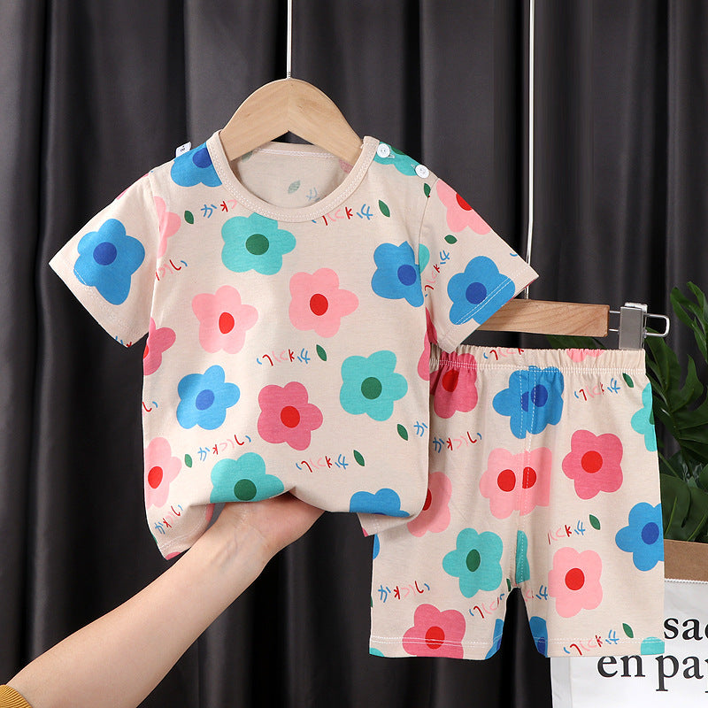 Two-piece Cotton T-shirt With Short Sleeves For Boys And Girls - Nyaabs