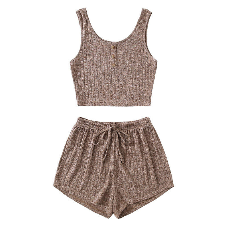 Women's Fashion Slim Fit Vest Shorts Set nyaabs.com