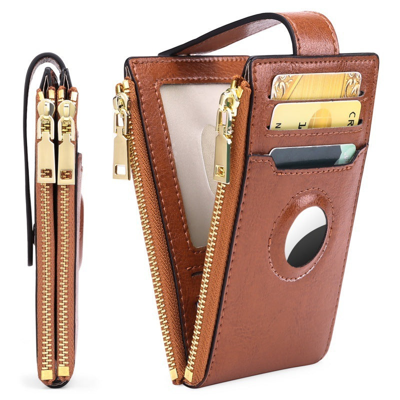 Fashion Vintage Leather Daily Zipper Card Bag - Nyaabs