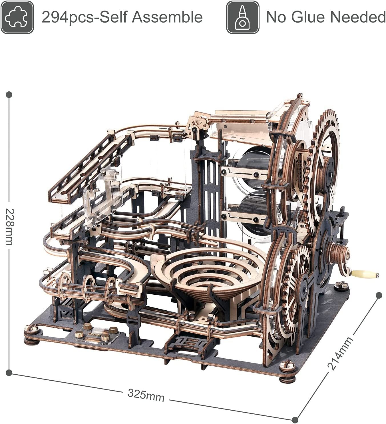 Robotime ROKR Marble Night City 3D Wooden Puzzle Games Assembly Waterwheel Model Toys For Children Kids Birthday Gift - Nyaabs