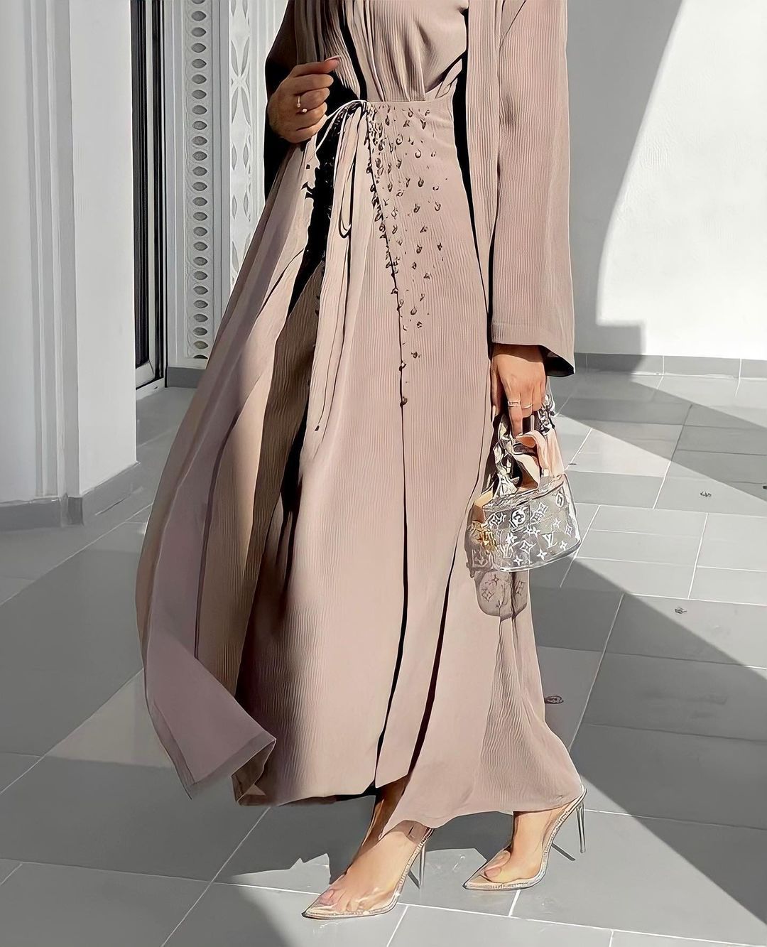 Middle East Dubai Solid Color Three Piece Suit LR464 - Nyaabs