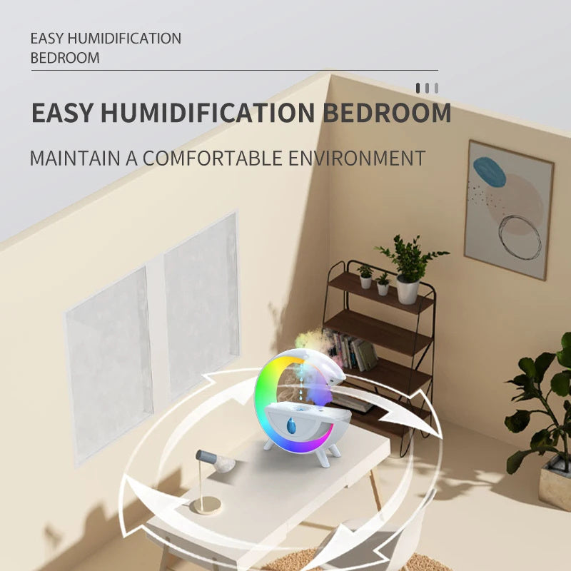 RGB Night Light Water Droplet Sprayer Anti-Gravity Air Humidifier 350ml Creative Home Office Mist Maker Diffuser Christmas Gift - Nyaabs