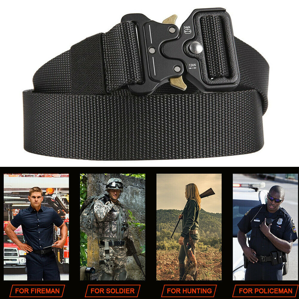 Military Tactical Belt Heavy Duty Security Guard Working Utility Nylon Waistband - Nyaabs