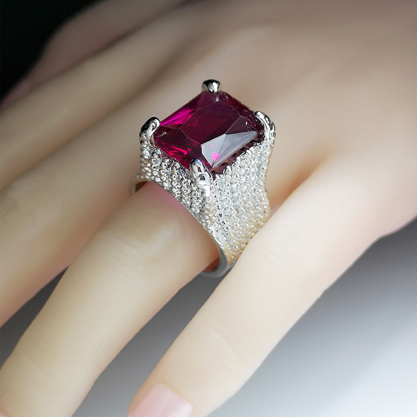 Square Ruby Ring For Men And Women - Nyaabs