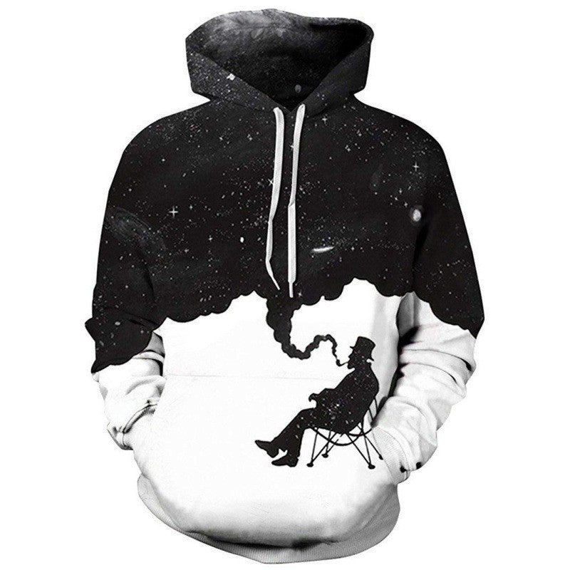 Starry Sky Men's Color Ink Digital Printed Hoodie - Nyaabs