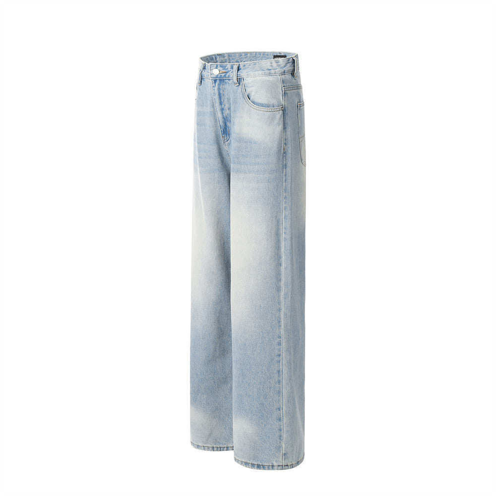 Gradient Wash Denim Trousers Retro Loose - Nyaabs