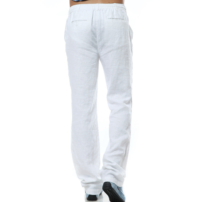 Men's Thin Casual Elastic Waist Linen Pant nyaabs.com