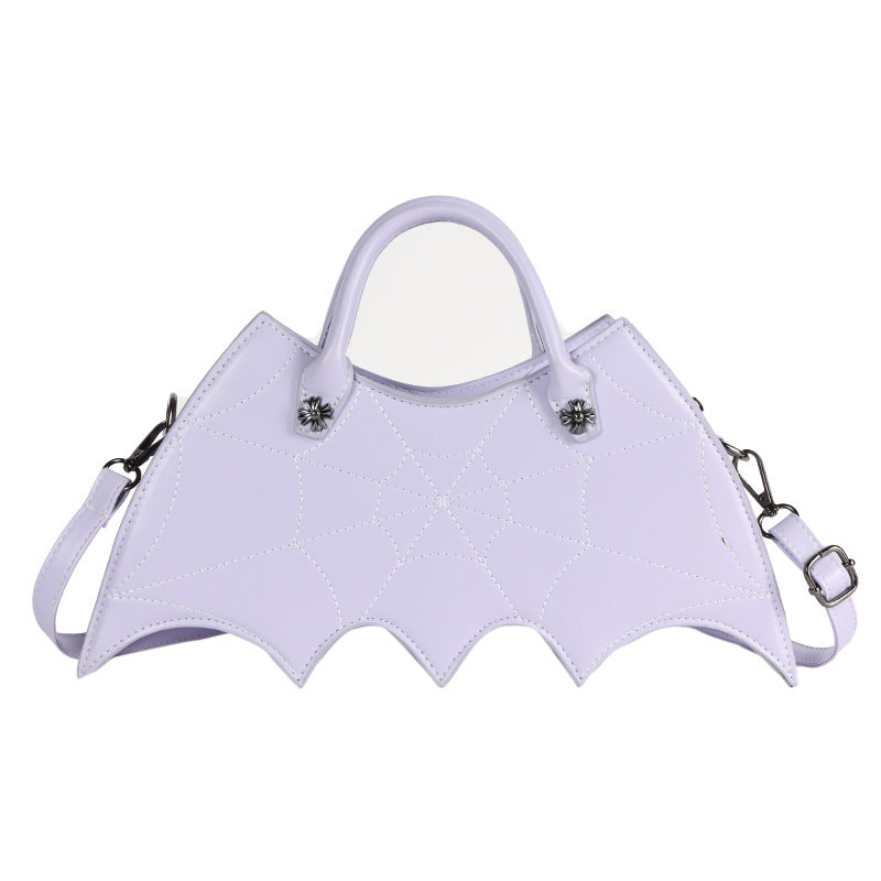 Halloween Spider Web Shape Shoulder Bags Personality Batgirl Tide Pu Handbags Fashoin Messenger Crossbody Bag - Nyaabs