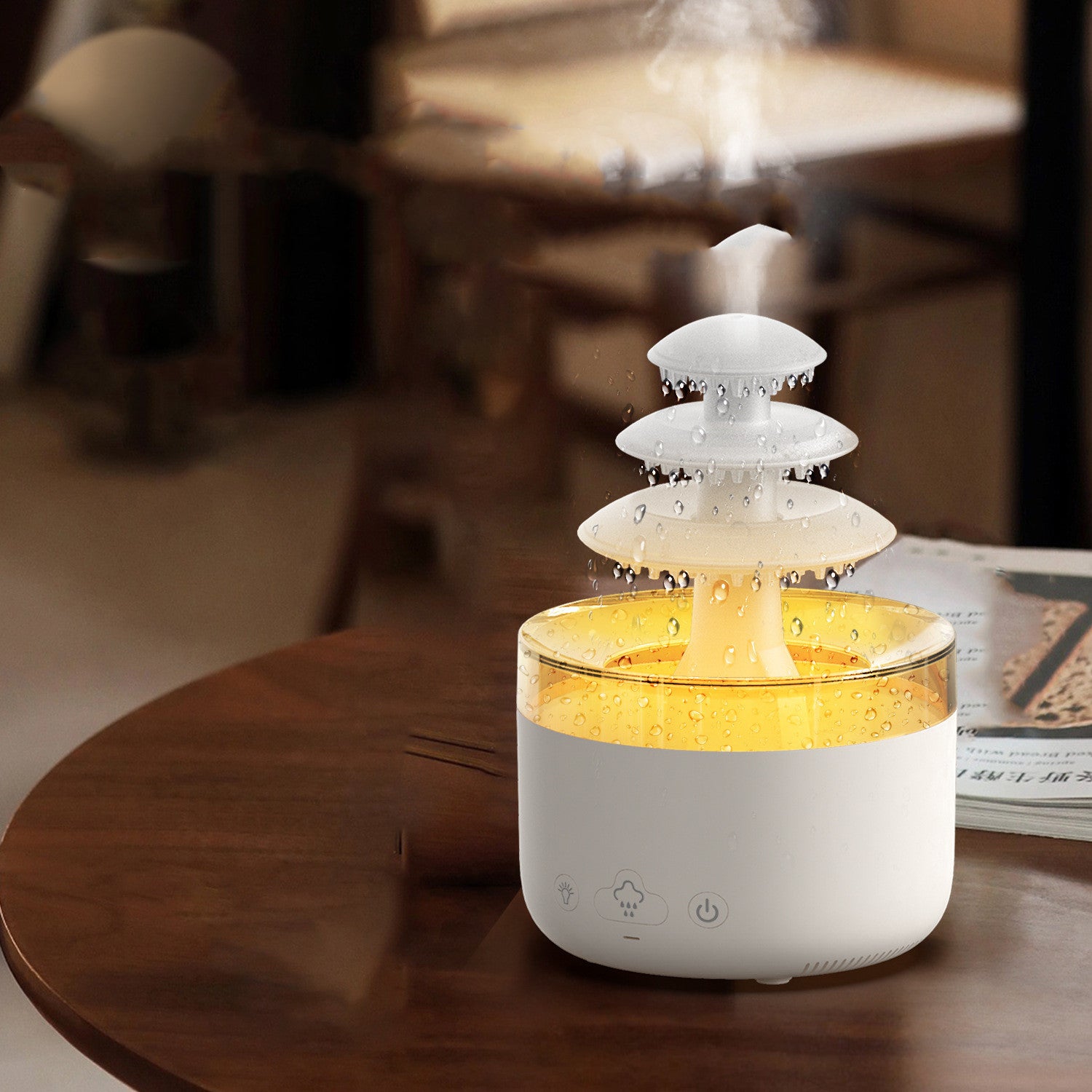 New Cloud Rain Air Humidifier Essential Oil Aromatherapy Diffuser USB Mute Mist Air Humidifier With Colorful Light - Nyaabs