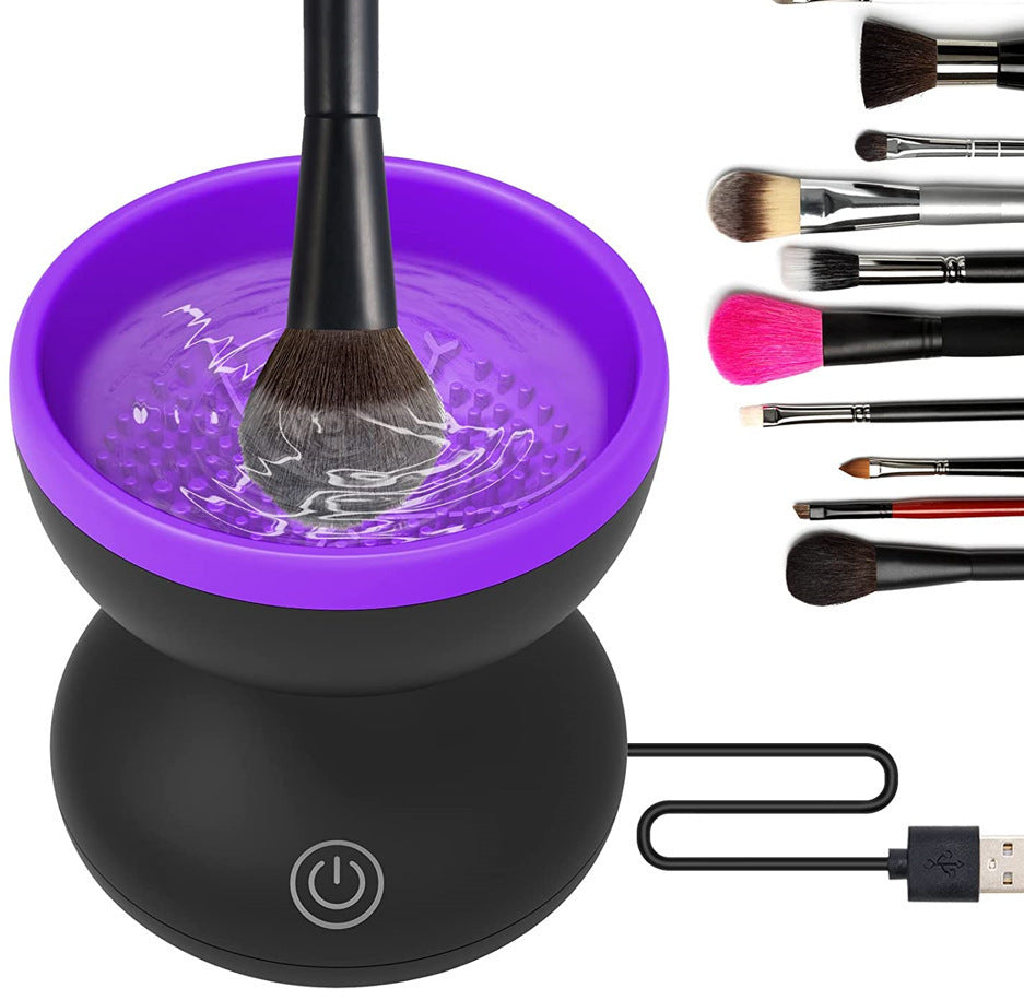 Electric Makeup Brush Cleaner Machine Portable Automatic USB Cosmetic Brush Cleaner Tools For All Size Beauty Makeup Brushes Set - Nyaabs