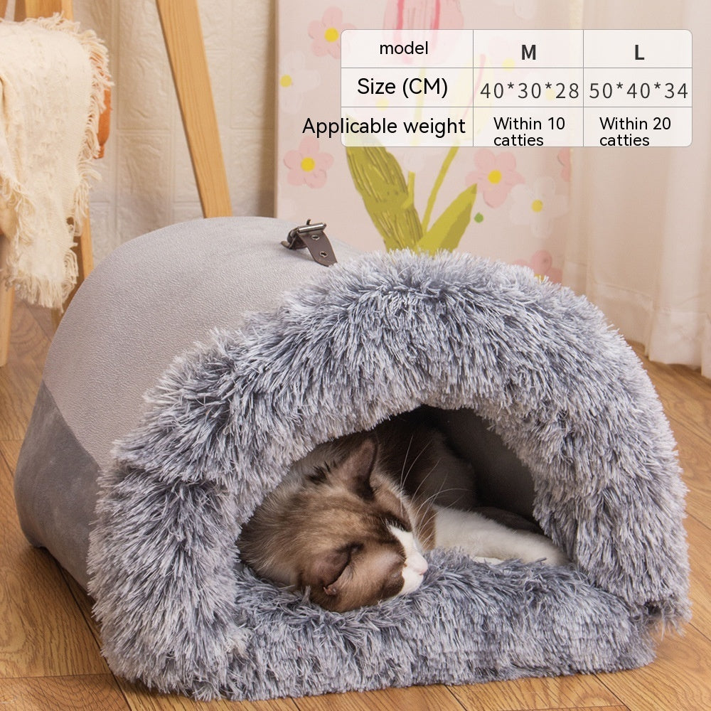 New Splice Portable Pet Nest Portable Autumn And Winter Warm Dog Nest Moisture-proof Long Fur Cat Nest Cross Border Pet Nest nyaabs.com