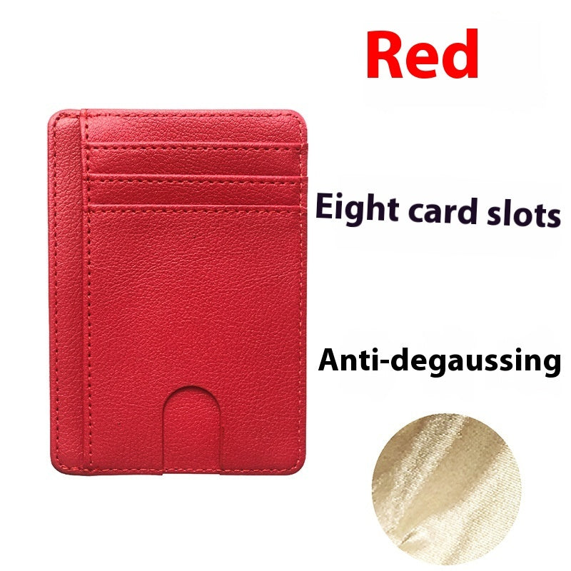 Multiple Card Slots Portable Pu Leather Credit Card Bag Card Holder - Nyaabs