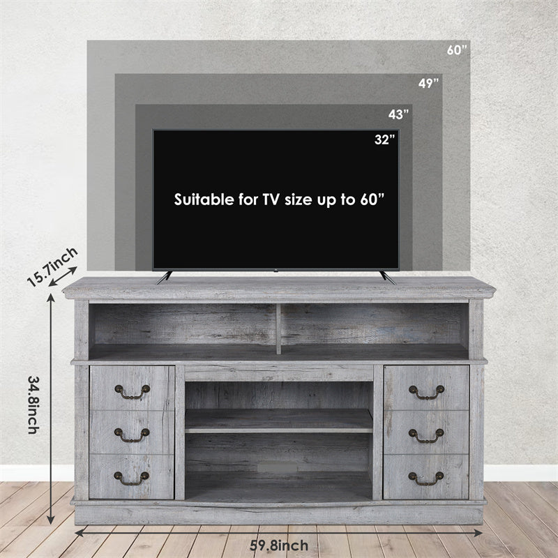 Well-designed TV Cabinet Vintage Home Living Room Wood TV Stand For TVs Modern Entertainment Center Farmhouse TV Storage Cabinet - Nyaabs