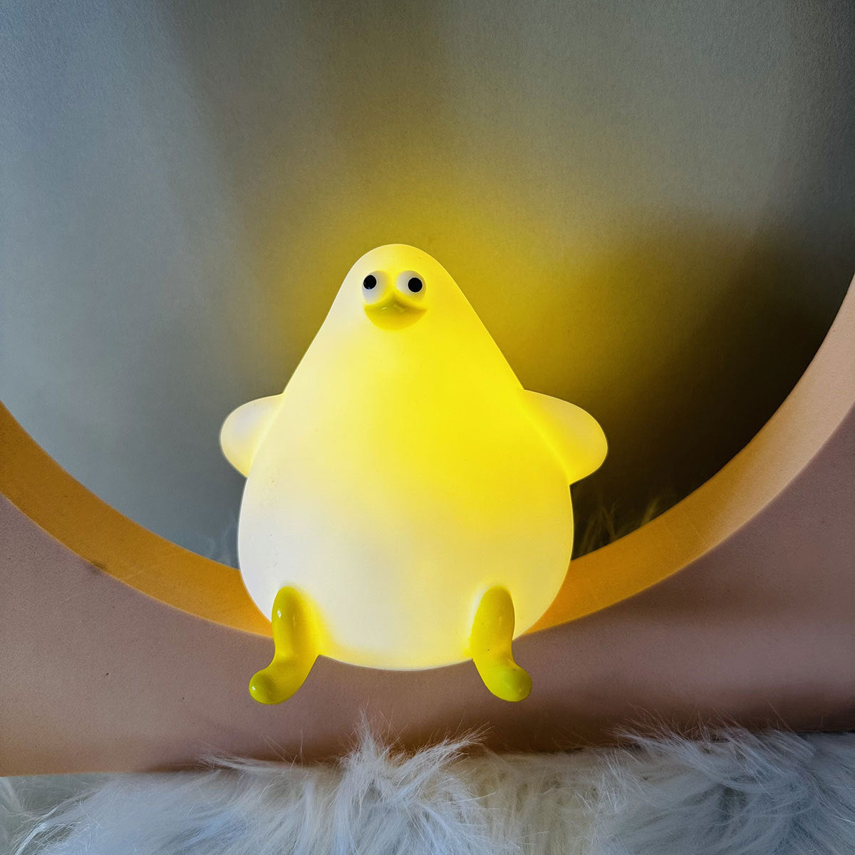 Warm Lovely Cute Cartoon Silicone Sea Gull Night Light With USB Charging Christmas Gifts Kids Grils Room Bedside Sleeping Lamp - Nyaabs