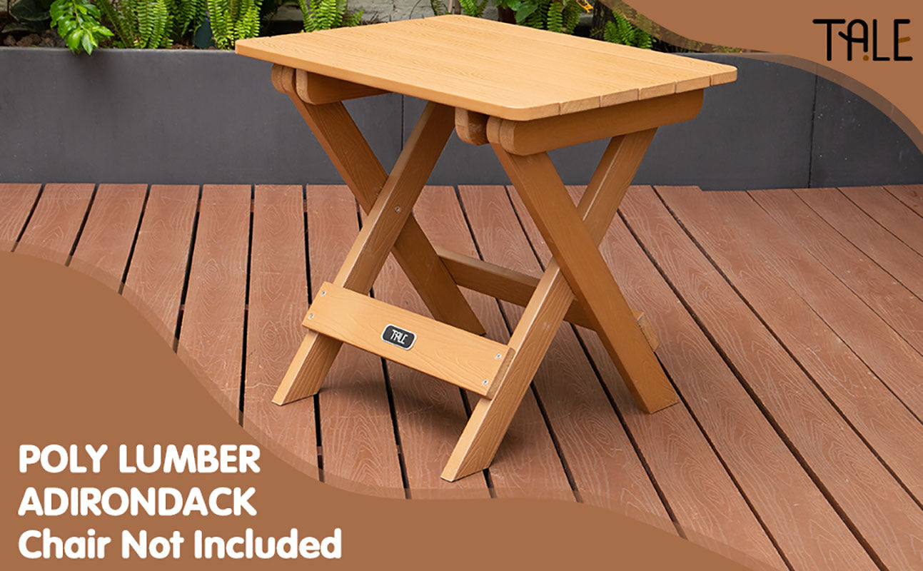 TALE Adirondack Portable Folding Side Table Square All-Weather And Fade-Resistant Plastic Wood Table Perfect For Outdoor Garden, Beach, Camping, Picnics,Ban Amazon - Nyaabs