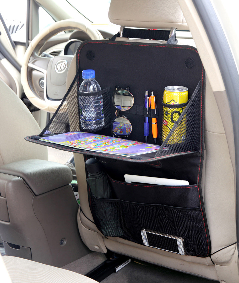 Car Seat Back Storage Bag Car Organizer Bag Foldable Dining Table Tray Travel Storage Bag Car Interior Accessories - Nyaabs