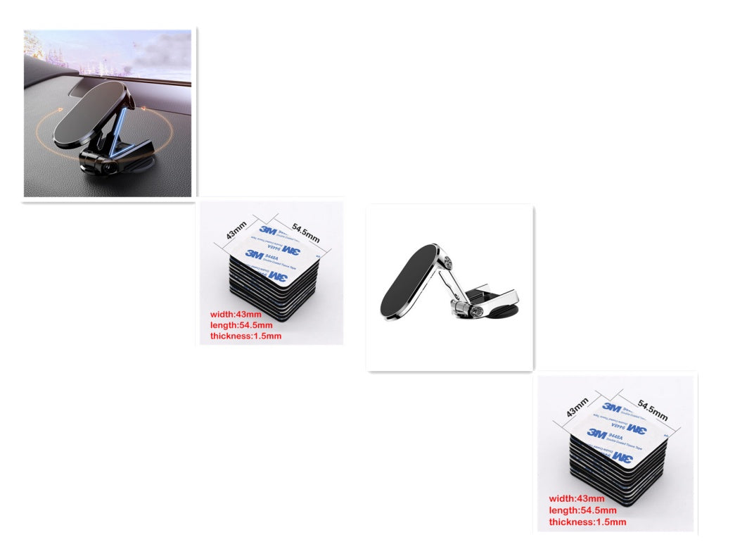 Rotate Metal Magnetic Car Phone Holder Foldable Universal Mobile Phone Stand Air Vent Magnet Mount GPS Support - Nyaabs