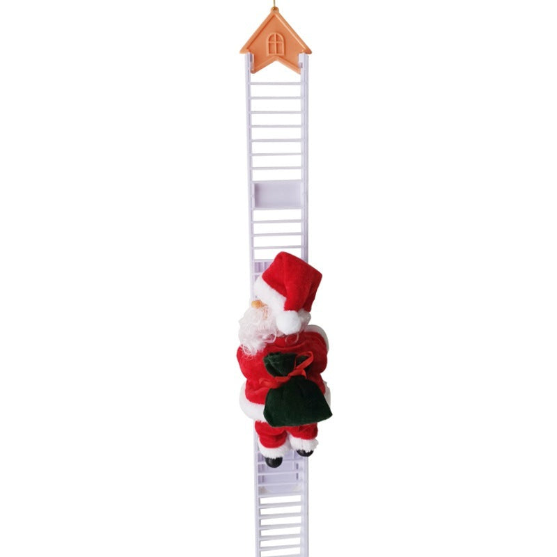 Climbing Ladder Electric Santa Claus Climbing Red Ladder Doll Toy - Nyaabs