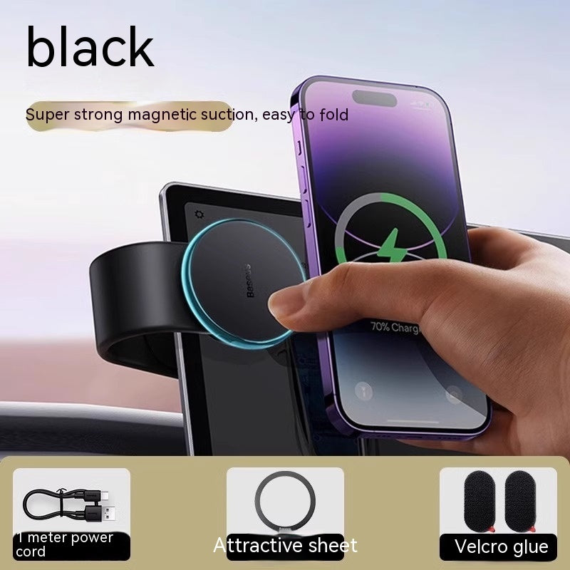 Magnetic Bendable Car Mobile Phone Holder Wireless Charger Phone Holder 15W Car Dash Mount Compatible With Phone - Nyaabs