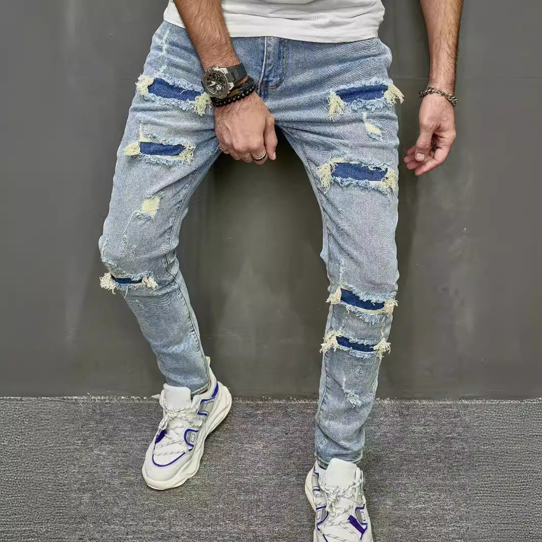 High Quality Men's Worn Skinny Stretch Jeans - Nyaabs