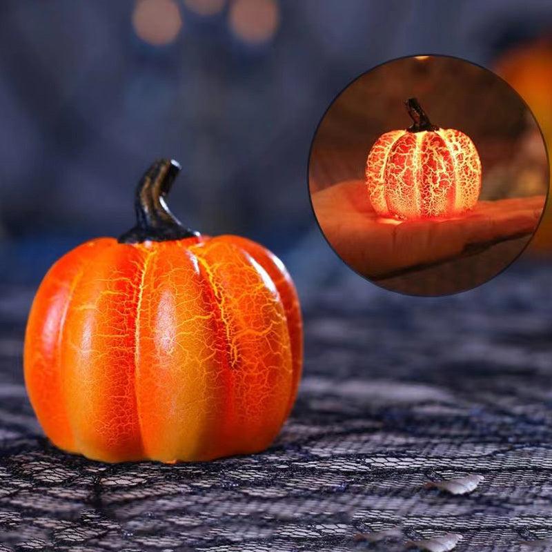 New Halloween Pumpkin Lantern Simulation Pumpkin LED Candle Lamp Resin Luminous Pumpkin nyaabs.com