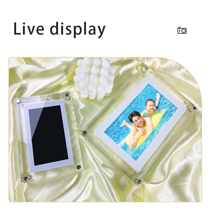 Digital Picture Frame Acrylic Video Player Digital Photo Frame Vertical Display With 1GB And Battery Type C Video Frame Gift For Loved - Nyaabs